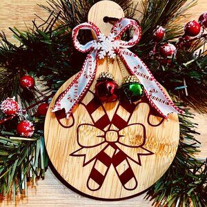 Candy Cane Crossings Christmas Decor Board – Bells & Bow